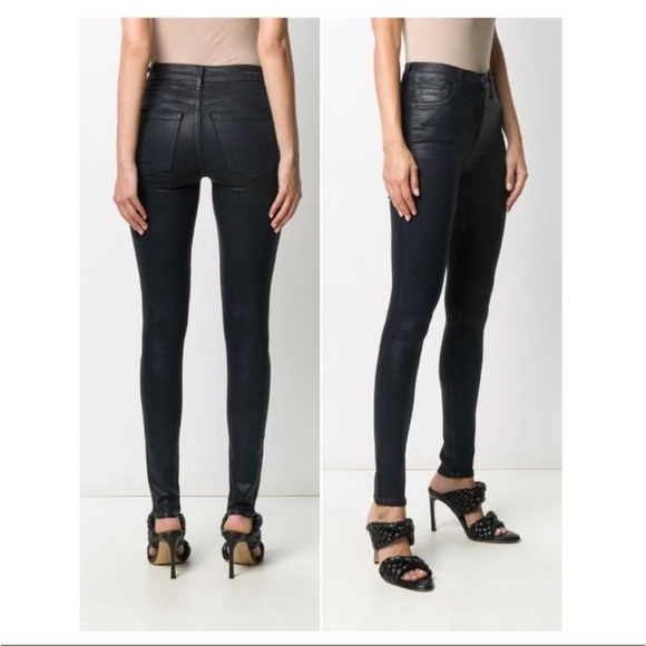 Citizens of Humanity Rocket High Rise Wax Coated Leatherette Skinny Jeans - Picture 5 of 14